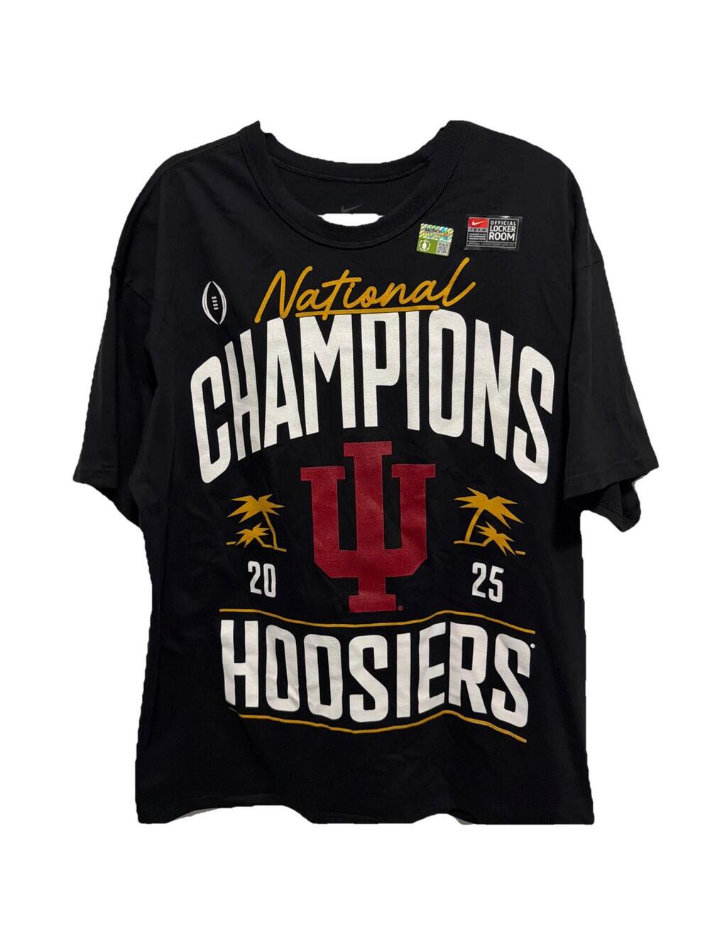 Nike Men's Indiana 2025 National Champs Authentic Locker Room T-shirt Size L